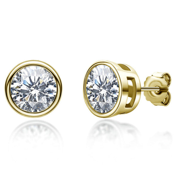 Moissanite Gorgeous Round Cut Stud Earrings in Sterling Silver