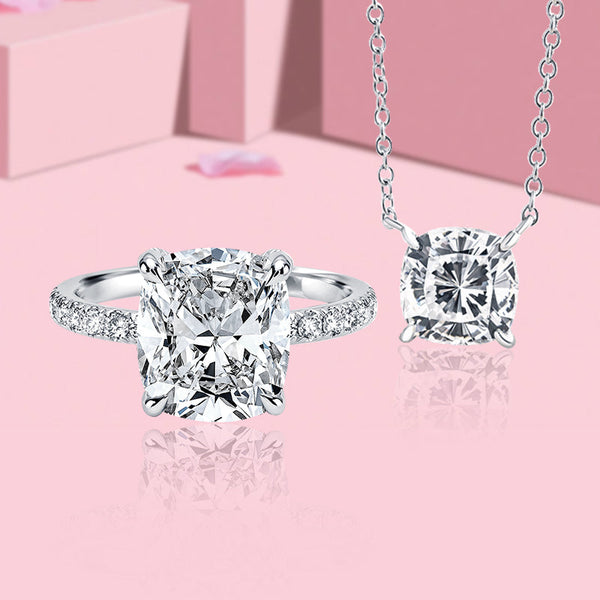 Timeless Cushion Cut 2PC Jewelry Set in Sterling Silver