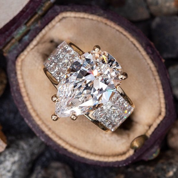 Stunning 9 Carat Pear Cut Engagement Ring in Sterling Silver