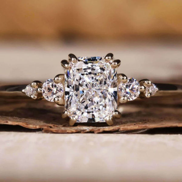 1.0 Carat Radiant Cut Lab Created Diamond Engagement Ring in Sterling Silver