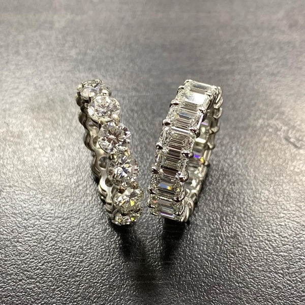 2PC Luxurious Simulated Diamond Women's Wedding Band Set in Sterling Silver