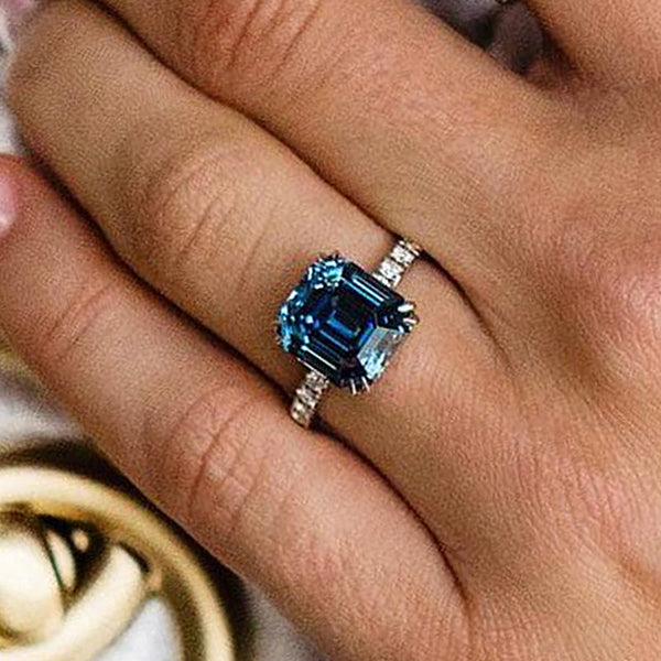 Gorgeous Sapphire 4.5 Carat Emerald Cut Women’s Engagement Ring