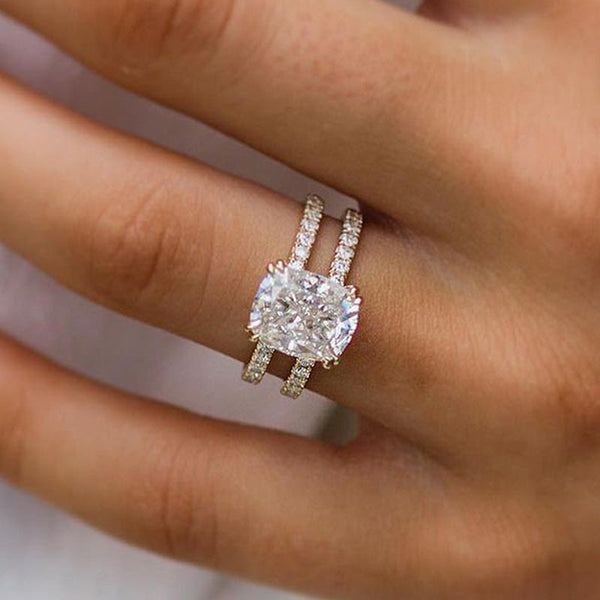 5.0 Carat Excellent Cushion Cut Fashionable Design Engagement Ring
