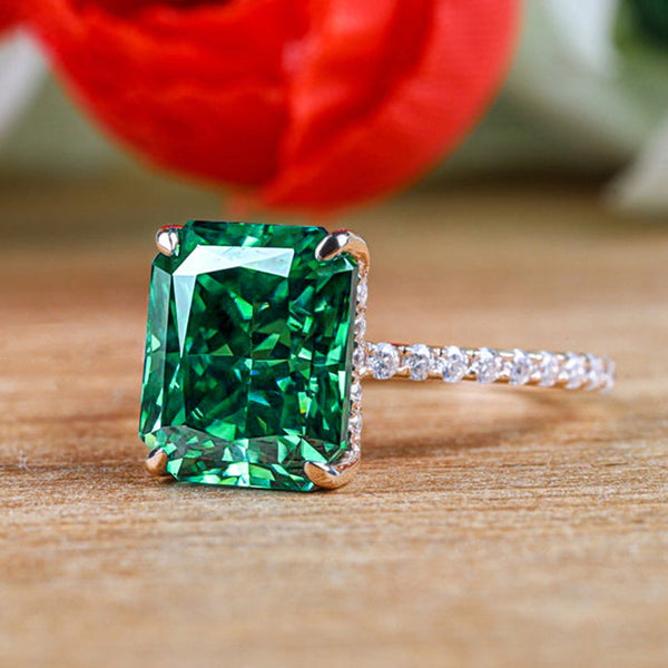 Precious 5 Carat Radiant Cut Engagement Ring in Sterling Silver