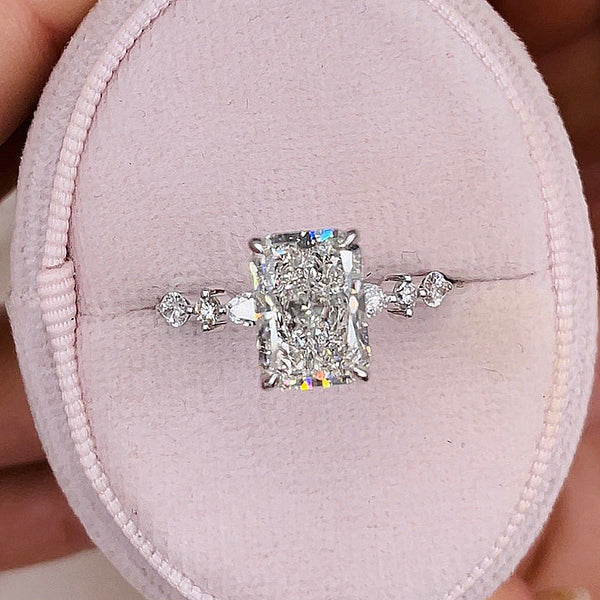 Precious 3.5 Carat Radiant Cut Women's Engagement Ring in Sterling Silver