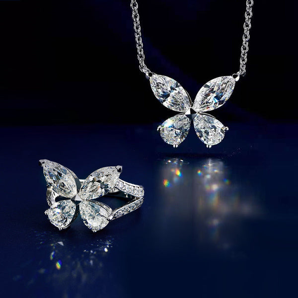Elegant Butterfly Design 2PC Jewelry Set in Sterling Silver
